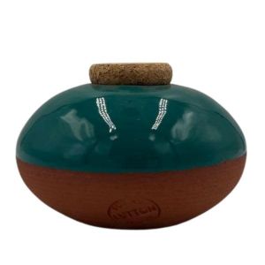 Olla Galet Bleu Canard &ndash; Irrigation Naturelle en Terre Cuite pour Plantes en Pot &ndash; 15 cl &ndash; Arrosage Autonome 2 &agrave; 5 Jours &ndash; &Eacute;conomiseur d&rsquo;Eau &ndash; Fabrication Artisanale fran&ccedil;aise (Poterie Lutton - Poterie d'Irrigation - Ollas, neuf)
