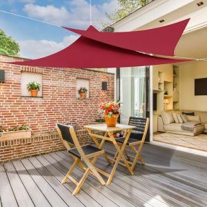 jarolift Voile d'ombrage Pare-Soleil Triangle isocèle, Hydrofuge, Brise-Soleil pour terrasse Jardin Balcon, Tissu Polyester 400 x 400 x 400 cm Bordeaux (Jalousiescout Shop, neuf)
