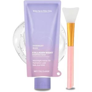 Collagen Night Wrapping Mask, Masque Collagène Visage Korean, Collagen Overnight Wrapping Peel Off Facial Mask Pack, Korean Skin Care Collagen Night Wrapping Mask, Masque Collagene Visage (1PC) (xiaxiappa99, neuf)