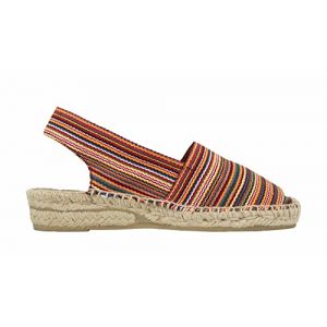 ALPARGATUS Espadrilles à talon bas et motif à rayures (fabriquées à la main en Espagne), orange, 38 EU (Alpargatus Pasos Artesanales, neuf)