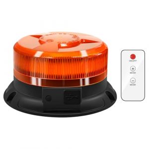 Dinfu Gyrophare LED Sans Fil avec télécommande 12V girophare led vehicule agricole magnet 9 Modes lumineux avec câble de chargement de voiture et câble USB pour camion voiture véhicule tracteur SUV (Dinfu EU, neuf)