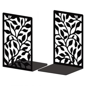 Peacoblue Lot de 2 Serre-Livres en m&eacute;tal, Serre Livre Feuilles De Vigne,avec Autocollants antid&eacute;rapants pour Chambre &agrave; Coucher, biblioth&egrave;que, Bureau, &eacute;cole et Bureau(1 Paires) (Peacoblue FR, neuf)