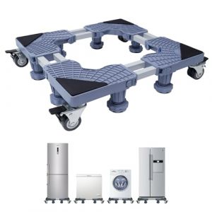 JOOHAUS Support Machine &agrave; Laver avec 8 pieds robustes et 4 roulettes, Socle Lourd pour lave-linge R&eacute;glable de 44,5-67cm, Support pour lave-linge, s&egrave;che-linge, r&eacute;frig&eacute;rateurs, Capacit&eacute; 200KG (Everyday Harvest, neuf)