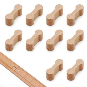 YAZWUR 10 Pi&egrave;ces Accessoires de Train en Bois, Connecteurs de Rails en Bois pour Enfants, Compatible avec, R&eacute;utilisables (Romanimania OU, neuf)