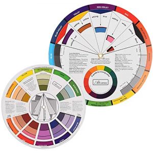 Carte de m&eacute;lange de papier de roue de couleur - Guide de cercle chromatique - Fournitures de chromatographie - Guide de poche pour le m&eacute;lange de couleurs - Fournitures de cartes en papier pour (GOLD Loong B, neuf)