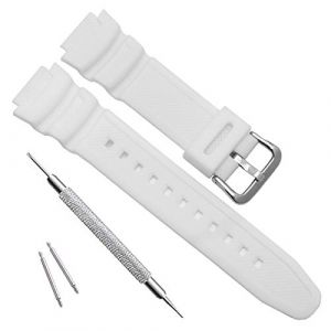Bracelet de montre de rechange en r&eacute;sine naturelle imperm&eacute;able pour Casio AQ-S800W SGW-300H MRW-200H AE-1200 W-800H W-735H, Peque&ntilde;o, Imperm&eacute;able (uEmoh FR, neuf)