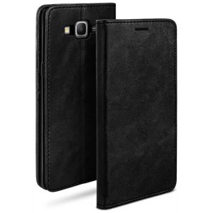 moex &Eacute;tui Folio Style Cuir Compatible avec Samsung Galaxy Grand Prime | avec Support/Fentes pour Cartes, Noir (hulle24 GmbH &ndash; Sp&eacute;cialiste accessoires, neuf)