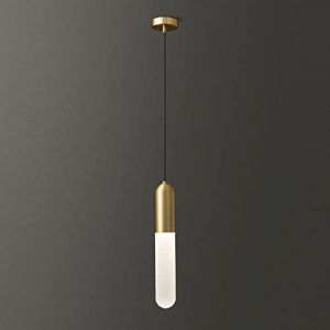 KSHSAA Style am&eacute;ricain cr&eacute;atif Suspension Simple Plein cuivre LED Suspension Chambre Chevet Luxe Plafond Suspension Lampe Moderne Petite Suspension pour Salon Salle d'&eacute;tude Restaurant E27 (lang xin ke mao, neuf)