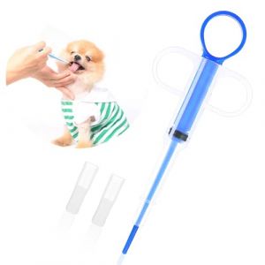 BIVOFU Lance Pilule Chat, Pilule Chat Distributeur de M&eacute;dicaments pour Animaux, Seringue R&eacute;utilisable, Bleu avec Embouts Souples, Facile &agrave; Utiliser, pour Chiens et Chats (BIVOFU-EU, neuf)