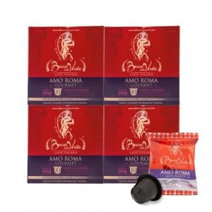 BOCCA DELLA VERITA - Bo&icirc;te de 40 capsules de caf&eacute; italien AMO ROMA Gourmet Flavour, Capsules compatibles avec la machine &agrave; caf&eacute; Nespresso&reg;, 100% Made in Italy (God Save The Coffee, neuf)