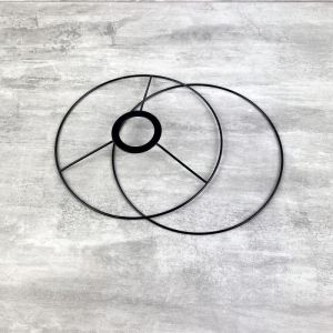 Lealoo Set d'Ossature Noir diam&egrave;tre 20 cm, pour Suspension ou Abat-Jour, Anneaux Ronds Epoxy, E27, pour Douille diam 40mm (Soledi Art Deco, neuf)