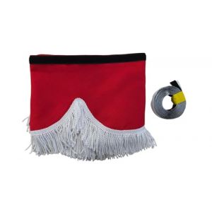 KramTruck Rideau de camion avec glands, Pare-soleil pour camion, Protection solaire pour toutes les marques de camions (rouge, pompons blancs) (KRAM-TRUCK Poland, neuf)