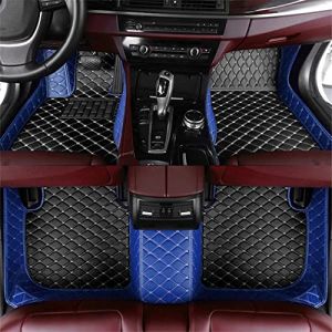 Maipula Tapis de Sol Voiture - sur Mesure pour Audi A1 A3 A4 A5 A6 A7 A8 Q3 Q5 Q7 S1 S3 S4 S5 TT Antid&eacute;rapant Imperm&eacute;able Cuir Artificiel Avant Arri&egrave;re Tapis de Sol - Patchwork：Bleu/Noir Beige (maipula, neuf)