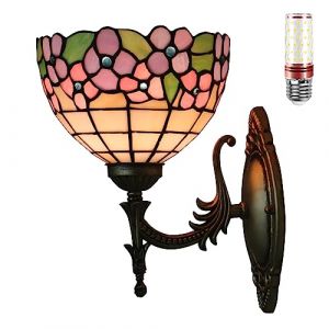 Uziqueif Appliques murales interieures, Lampe de Applique Murale de Style Tiffany, Lampe vitrail, Lampe Murale Interieur, Lampe de Chevet pour Salon,Q (Uziqueif home decoration, neuf)