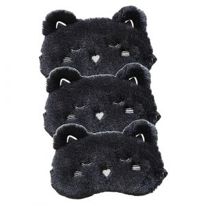 HAWILLOSCH 3 Pièces bandeau couvre-yeux multifonctions masque de sommeil pour adolescents patch yeux blinders cache oeil enfant masque yeux cache-oeil domestique masque de sommeil drôle Black (YanyeeK, neuf)