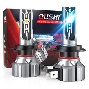 OUSHI Ampoule H7 LED 55W, H7 LED Kit De Conversion D'Antibrouillard De Voiture, IP65 Étanche 12000 LM Antibrouillard Ampoules, 6000K Xenon Blanc (2Pcs) (Qlight, neuf)