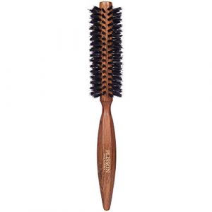 Plisson Brosse &Agrave; Cheveux Ronde 10 Rangs 100% Sanglier Bois Fonc&eacute; (Brossier1808, neuf)