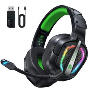 Fachixy FC200 Casque Gaming sans Fil, 2.4GHz Casque Bluetooth sans Fil avec Micro pour PS5, PS4, PC, Switch, Mac, Mobile, Casque Gaming Pliable avec Son St&eacute;r&eacute;o et &Eacute;clairage LED, Batterie de 50h (Orange Re Technology Co. Limited, neuf)