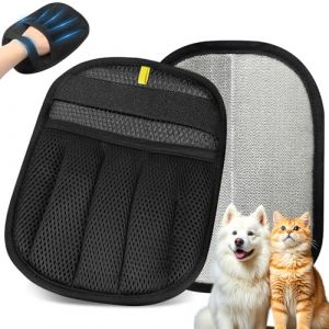 soodyoow 2 Pi&egrave;ces Gant Anti Poils Animaux, R&eacute;utilisable Double Face Brosse Anti Poils Animaux pour Chat & Chien, Ramasse Poils Animaux pour Canap&eacute;, Meubles, Tapis, Si&egrave;ge Auto (ZHONGWZ, neuf)