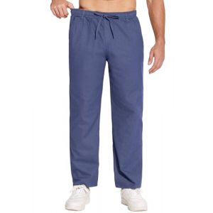 COOFANDY Pantalon en jean pour homme - Pantalon droit stretch - Pantalon en jean &agrave; enfiler - Pantalon cargo styl&eacute; avec &eacute;lastique &agrave; la taille et cordon de serrage - Poches cargo pour hommes, S (COOFANDY EU, neuf)