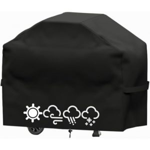 Housse Barbecue Exterieur,Housse Barbecue,Housse Plancha Exterieur,Bache Barbecue Exterieur,Couverture de Grill Anti-Vent/Anti-UV/Anti-l'eau/Anti-l'Humidité/Antipoussière (100X60X90 CM) (HEIYUNBAITU, neuf)