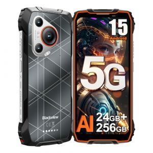 Blackview BL7000 24Go+256Go Telephone Portable Incassable, Double &Eacute;cran 6.78" FDH+, T&eacute;l&eacute;phone D&eacute;bloqu&eacute; 5G, 7500mAh Smartphone Incassable Etanche IP68, 50MP+32MP/Dual 5G/OTG/GPS/NFC (Orange) (BINLEE LIMITED, neuf)