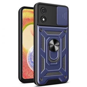 EASSGU Armour Coque for Motorola Moto E14 / G04S / G04 / G24 / G24 Power (6.5" inches), Hard PC Silicone Anneau Stand Mobile &Eacute;tui with Magnetic Base - Bleu (EASSGU, neuf)