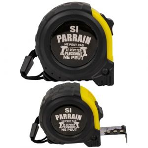 ERNESTINE - Mètre ruban je t'aime parrain - cadeau parrain choix annonce grossesse - cadeau parrain accessoire homme - mètre pliant personnalisable famille - cadeau homme anniversaire Noël naissance (Ernestine et Castagnou, neuf)