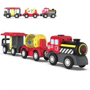 OBEST petit train &eacute;lectrique pour enfants, Train &agrave; Vapeur &agrave; Batterie, Train &agrave; Vapeur &agrave; Batterie, Voiture Jouet, puissant moteur de train compatible avec Thomas, Brio (YF2019, neuf)