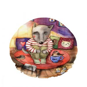Double bonnet de douche étanche sous la lampe mignon loup assis coussin à proximité chocolat réutilisable mode chapeau de douche pour femmes beauté, bain cheveux spa, maison hôtel voyage utilisation (2MACAXN9K15, neuf)