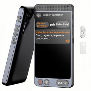 SCZND Traducteur Vocal Instantané, Traducteur Vocal Instantané Sans Connexion avec 142 Langues, Traducteur Photo/WIFI/Sans Wifi/Français Hors Ligne, 5 Mégapixels 2000 mAh en Veille, Gris Mat (SHUN-eu, neuf)