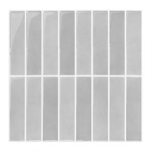 COMSTICKC Cr&eacute;dence Adh&eacute;sive Pour Cuisine Gris, 10 Pi&egrave;ces, Carrelage Adhesif Mural Salle de Bain, Vinyle 3D M&eacute;tro Autocollant Carrelage Adhesif, imperm&eacute;able, 30,5x30,5cm, Ligne droite verticale (Comstickc, neuf)