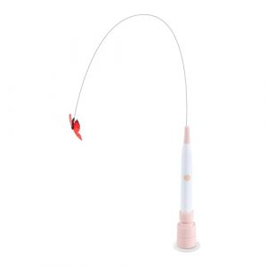 Canne &agrave; p&ecirc;che pour chat &ndash; Canne &agrave; p&ecirc;che amovible automatique avec moteur &eacute;lectrique, cane &agrave; p&ecirc;chre interactive en plumes pour chat, activ&eacute;e par le mouvement, pour chats de petite, moyenne et grande ta (hanglia, neuf)