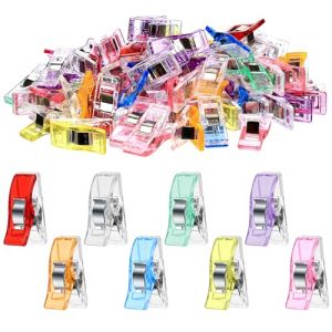 130 Pcs Pince Couture Clips, Pince de Couture, Pinces à Tissu Coutures, Clips de Coutures en Plastique pour Reliure Quilting Artisanat Accessoires Mercerie (ShenZhenZhengYuan, neuf)
