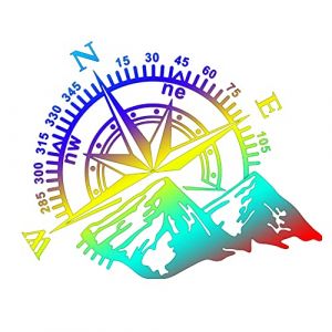 URFEDA Voiture Autocollant avec Motifs de Boussole De Montagne et Neige Montagnes, PVC Couleur Autocollant Autocollant de Carrosserie Autocollant, Autocollant Camping Car Exterieur, 40 * 32cm (iShang Direct, neuf)