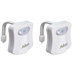 Lot de 2 lumières LED pour WC avec détecteur de mouvement couleur veilleuse LED pour homme, femme ou anniversaire pour enfants, idée cadeau amusante et unique (ZKGOKYGS, neuf)
