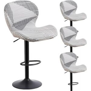 Housse Tabouret de Bar en Velours/Incurv&eacute; Lot de 2/4/6 Extensible Couvre de Tabouret de Bar de pub Couverture de Tabouret Haute Housse Chaise de Salle a Manger Couvre Protecion De Chaise ( Color : #38 (Lausit Zenr, neuf)