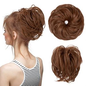 Chignon de Cheveux Chignon de cheveux synthétiques avec élastique en caoutchouc perruque chignon désordonné chignon de cheveux bouclés chignon beignet attaches de cheveux femmes chignon Chignon(Light (lishengyu, neuf)