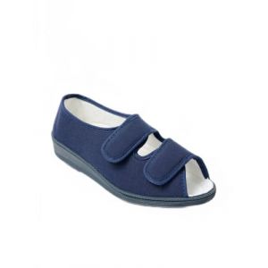 Afibel - Sandales Largeur Confort Bout Ouvert Chaussures Bleu Coton (Afibel, neuf)
