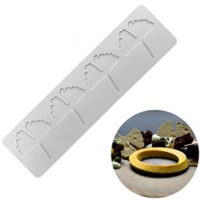 Moule 3D en forme de feuille creuse pour fondant et dentelle - Moule &agrave; bonbons - Moule &agrave; chocolat et sucre - D&eacute;coration de g&acirc;teau - Feuille de ginkgo B - 27,8 x 7,6 x 0,3 cm (Colorful Life at Home_Silicone Mold, neuf)