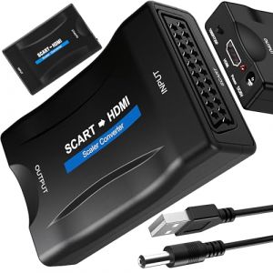 Retoo Convertisseur SCART vers HDMI, Adaptateur Convertisseur Audio vid&eacute;o HD 1080P pour HDTV STB VHS Xbox PS3 Sky Lecteur DVD Blu-Ray, HDTV VHS PAL, Adaptateur NTSC3.58. NTSC4.43 (RETOO, neuf)