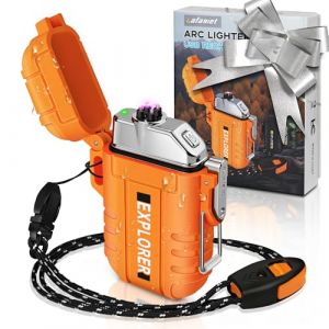 Lafagiet Briquet USB double arc électrique, rechargeable, étanche, pour camping, randonnée, kit de survie en plein air, F13-orange. (iLighter Store, neuf)