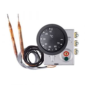 Thermostat combiné avec fusible thermique de type RAC, réinitialisation manuelle, thermostat triphasé 20/3,3 A/400 V (7-77 °C/M4x8, 45 °C) (THERMIS, neuf)