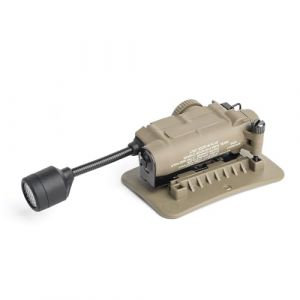 QIRUIMY Lumi&egrave;re Tactique avec Tige Flexible, feu de Survie LED Blanc IR Rouge/Vert/Bleu/Bleu, indicateurs Signal s&eacute;curit&eacute; de Lampe Frontale (Marron) (QIRUIMY, neuf)