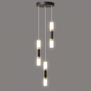 ZYBWL Moderne Noir Pendelleuchte 3 flammig LED Mini Dinszimmerlampe Lumière Cuisine Salon Chambre à coucher Table de nuit Bar NoirGold Petite lampe suspendue réglable en hauteur (wanliangwangluokeji, neuf)