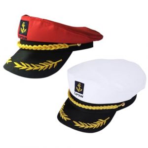 IMIKEYA 2 pièces Chapeau de Marin Accessoire Cosplay Costume Chapeau de Fête Nautique Rouge Blanc pour Déguisement et Événements Thématiques (Elsy Abbas, neuf)