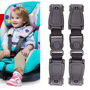 IOSPKKIO® Lot de 2 sangles de sécurité pour siège enfant - Sangle de poitrine - Sangle de sécurité pour enfant - Sangle de boucle de sécurité pour siège de vélo - Boucle pour cartable - Noir (TEISO, neuf)