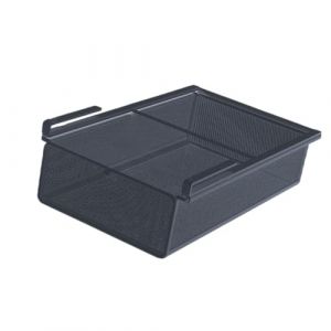 LOVIVER Panier en Fer à Tiroir Coulissant Suspendu, Panier de Rangement Coulissant sous Étagère, Organisateur de Rangement sous Armoire pour Chambre à Coucher/Comptoir/Armoire, Noir, 22 * 36 * 9cm (LOVIVER FR, neuf)