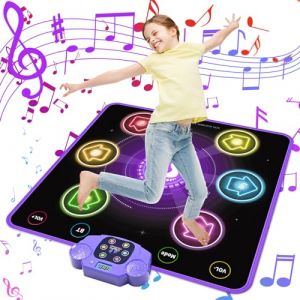 Tapis de Danse pour Enfants, GuKKK 6 Flèches de Lumière LED Musique Pad de Danse Musical avec Bluetooth, Interactif Musical Tapis Danse, Cadeau d'anniversaire de Noël pour Garçons Filles de 3 4 5 6 7+ (Bananheim Solutions KFT., neuf)