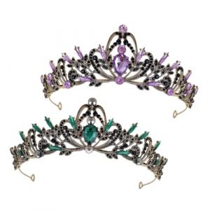 BESPORTBLE 2 Pi&egrave;ces Couronne Accessoires Cheveux Couronne De Mariage Diad&egrave;me D'Anniversaire Diad&egrave;me Baroque Diad&egrave;me Strass Diad&egrave;me Reine Diad&egrave;me Fille Accessoires Cheveux Coiffe De (Giovanna Baillie, neuf)
